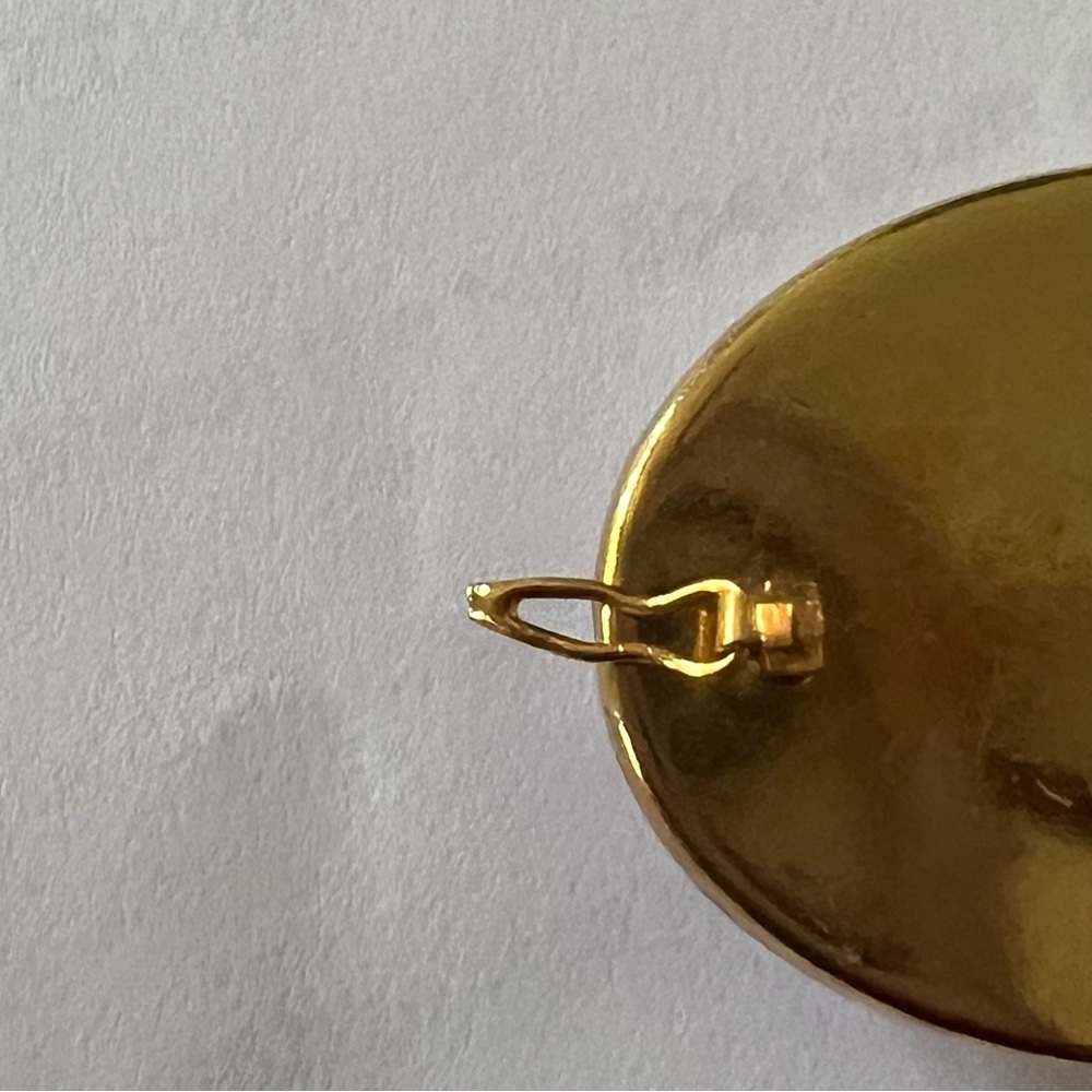 Scarf clip vintage pink and gold costume jewelry - Picture 6 of 10